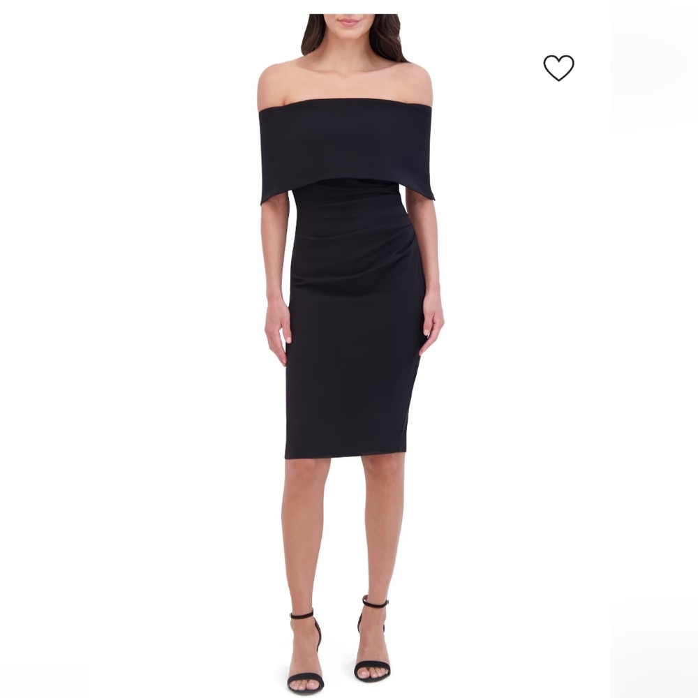 Vince Camuto Black Off Shoulder Midi Dress MSRP $149